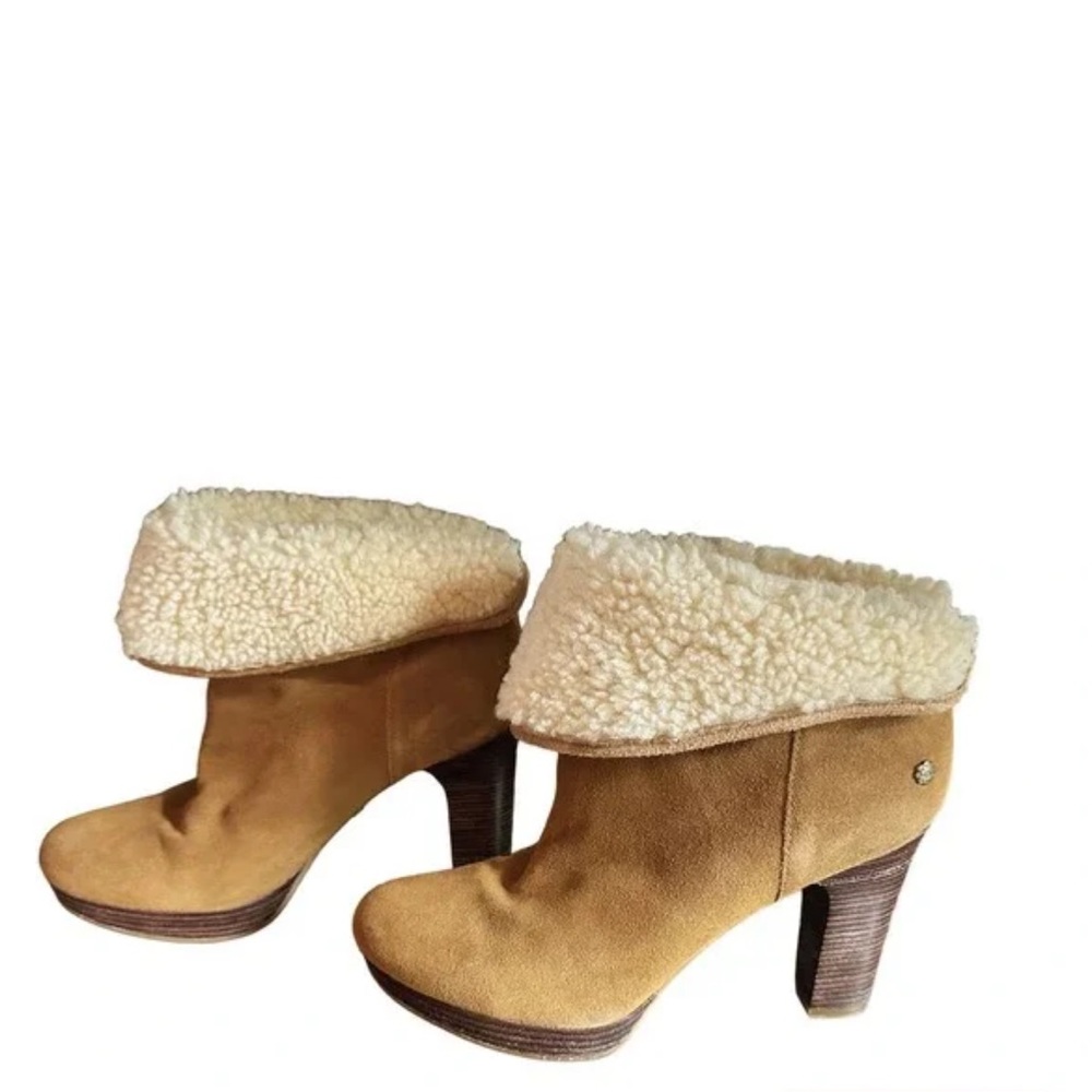 Ugg Dandelion Chestnut Brown Suede Winter Ankle Boots
